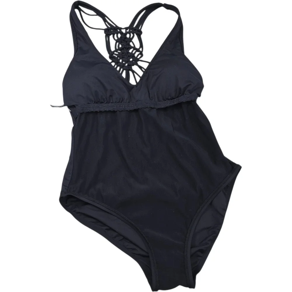 Jantzen Black One-Piece Swimsuit with Macramé Back